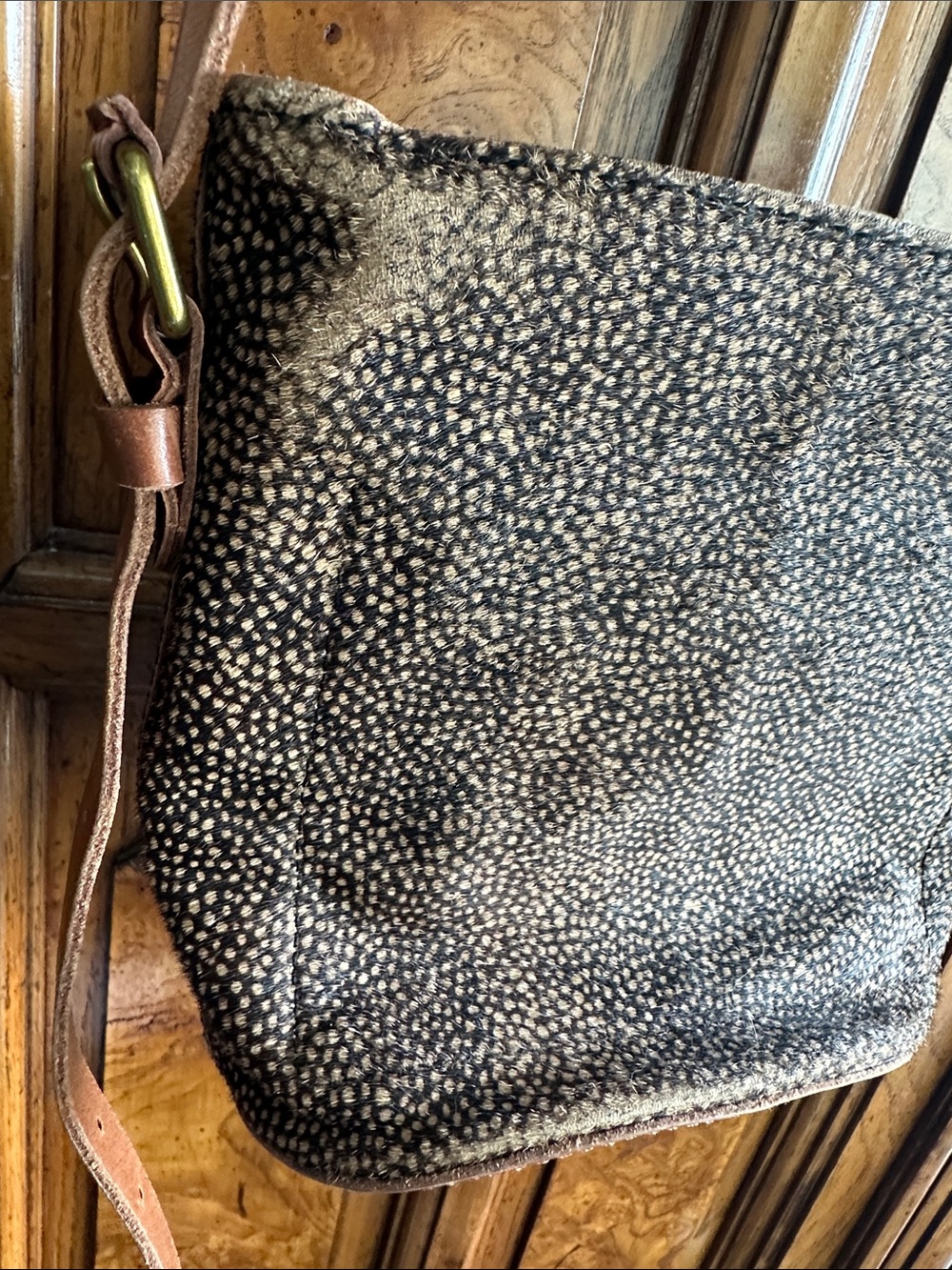 Madewell Black and Brown Speckled Leather Crossbody - Picture 2 of 4
